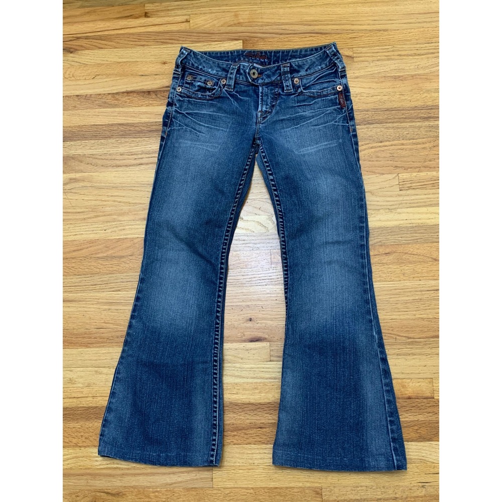 Silver Jeans Tuesday 22 Low Rise Flare Jeans Blue Medium Wash 28/31 Vintage